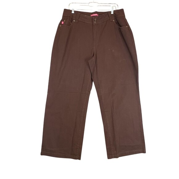 Womens 16W Brown Natural Fit Straight Leg  Jeans Pants Cotton Woman Within - Picture 8 of 12